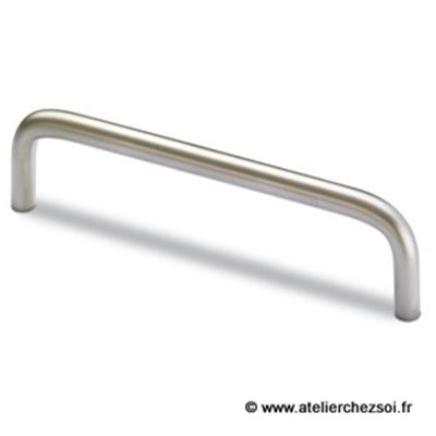 Poignée de meuble étrier acier nickelé mat 104 mm