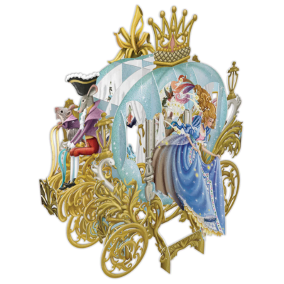 Carte 3D Cendrillon Carrosse Citrouille 16x16 Décor en relief avec enveloppe