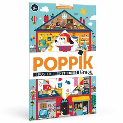 Poster Géant Découverte La Maison Graou 139 Stickers 3 à 8 ans Poppik