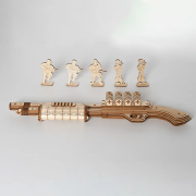 Maquette Bois Fusil Terminator M870 43cm Puzzle 3D de 172 pièces LQ501 Rokr