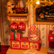 Kit Maquette 3D Noël Maison de Pain d'épice miniature à fabriquer 23x17x22 cm DG176 250 pièces Rolife