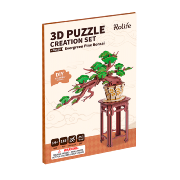 Maquette Bois Bonsaï en Pot Evergreen Pine Bonsaï Puzzle 3D de 115 pièces TG510 Rolife