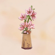 Maquette Bois Pot de Fleurs Cerisier Sakura Clair Puzzle 3D de 113 pièces TW101 Rolife