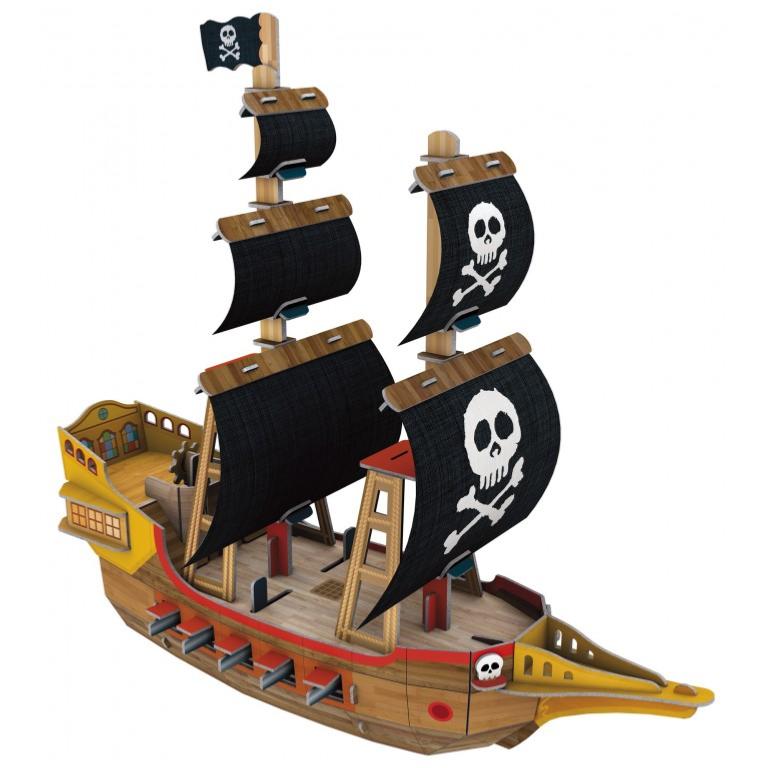 Maquette Bateau Pirate en carton et Livre Sassi Junior