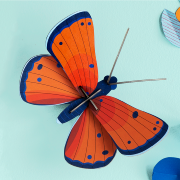Insecte Papillon Orange Copper en carton 16 cm Décoration 3D Studioroof