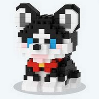 Mini-briques Petit Chien Husky 4.4x6.4x5.8 cm 252 pièces K209 Pet Day Mini Blocs de construction Mekansm