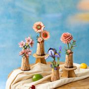 Maquette Bois Pot de Fleurs Gerbera Orange Clair Puzzle 3D de 105 pièces TW111 Rolife