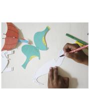 Kit créatif 6 dinosaures à construire et colorier Pirouette Cacahouète