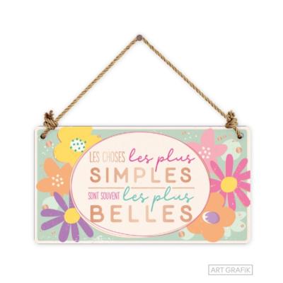 Pancarte Les choses les plus Simples les plus Belles 12x22cm Carton