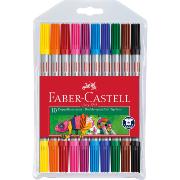Feutres Double-Pointes Pochette 10 couleurs Faber Castell