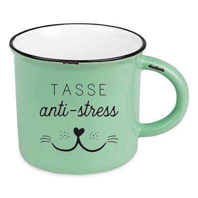 Mug Vintage Tasse anti-stress céramique effet métal avec anse