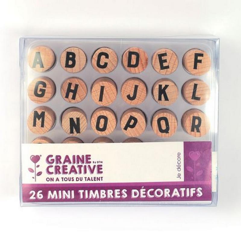 Tampons Lettres Alphabet Majuscules 26 MiniTimbres Graine Créative