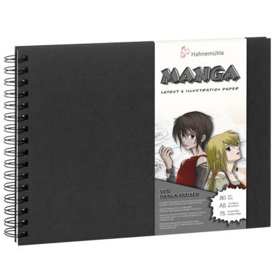 Carnet Manga Layout & Illustration 80g A5 75fles Spirales Couverture Noire Hahnemuhle