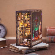 Kit Maquette Book Nook Magic Pharmacist 18x11x23 cm HCB101 Serre-livres Sorcier 3D avec Vitre anti-poussière