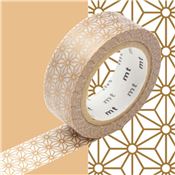 Masking Tape motif Asanoha Or Rouleau 15mm x 10m