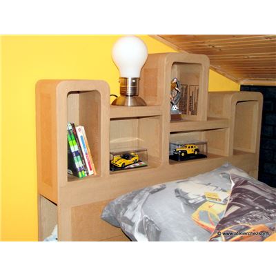 Tte de lit en carton Haustin - Dcoration kraft brun