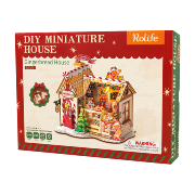 Kit Maquette 3D Noël Maison de Pain d'épice miniature à fabriquer 23x17x22 cm DG176 250 pièces Rolife