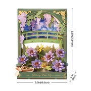 Maquette Bois Tableau Fleurs Nénuphars Scintillants Puzzle 3D 237 pièces TH001 Glittering Water Lily Rolife
