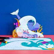 Histoire des Océans Décor 3D en carton DIY à colorier et à construire 27cm Kidsonroof