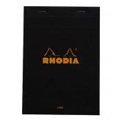 Bloc agrafé Rhodia A5 Black N°16 14,8x21cm 80F ligné + marge 80g