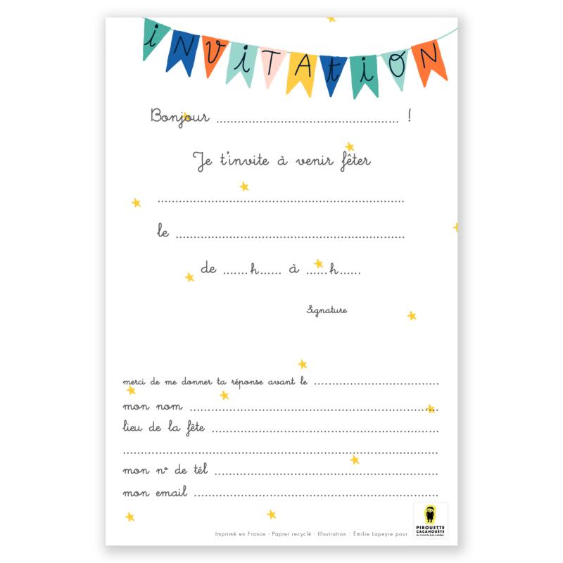 Cartes d invitation Fête Montgolfières X8 Carterie L cartes d invitation fete montgolfieres x8 c2x
