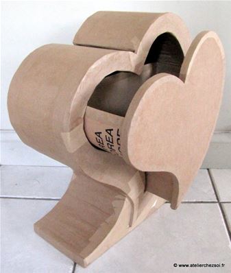 DIY Tuto urne coeur en carton - réalisation du tiroir