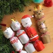 Boîte Cadeau Crackers de Noël 21x5.5cm A monter Lot de 4 assortis