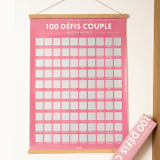 Poster à gratter 100 Défis Couple à Réaliser en Amoureux 50x70 cm Opari