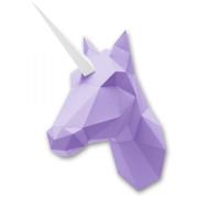 Kit de pliage Trophée Origami Licorne ou Cheval Papier Purple à fabriquer 55x23cm