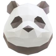 Kit de pliage Trophée Papercraft Panda Blanc et Marron à fabriquer 41x39cm