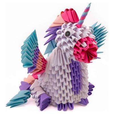 Kit pliage Origami 3D Licorne Taille L 576 pièces Créagami