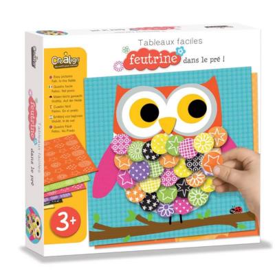 Coffret Feutrine à coller 6 Tableaux Animaux Dans le Pré 3 ans Crealign