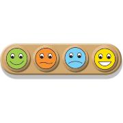Coffret 4 Mini Tampons Smiley Tampons Bois et support Crealign