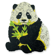 Puzzle en Bois Panda assis et Bambou 35 pièces 22x14 cm Creatif Wood