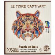 Puzzle en Bois Tigre Captivant 105 pièces 24x22 cm XS Coffret bois Creatif Wood