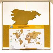 Carte du monde 3D en Bois Multicolore Taille L 105x150 cm Creatif Wood