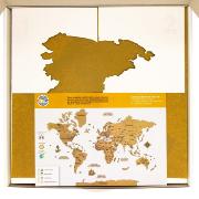 Carte du monde 3D en Bois Multicolore Taille XL 140x200 cm Creatif Wood