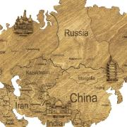 Carte du monde 2D en Bois Foncé Taille M 70x100 cm Creatif Wood