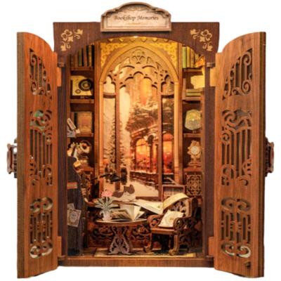 Kit Maquette Book Nook Bookshop Memories 17x12x10 cm Librairie 3D avec Vitre anti-poussière Cutebee