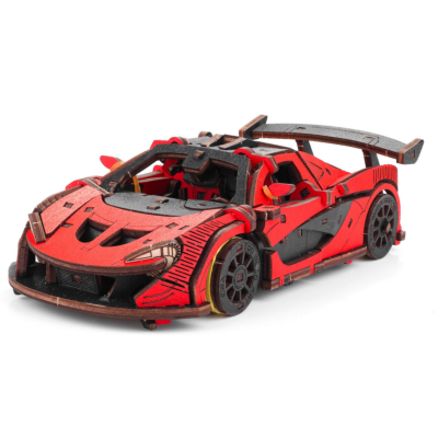Maquette mécanique en bois Voiture de Course Rouge 237 pièces 21×9×6cm Puzzle 3D Ewa Eco Wood Art