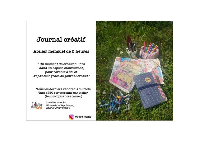 [Termin] Atelier mensuel Journal Cratif avec Cleste