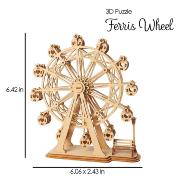 Maquette Bois Manège Grande Roue 16,5 cm Puzzle 3D de 120 pièces TG401