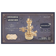 Kit Boîte à musique Tour de contrôle et 3 avions 25 cm Puzzle 3D Bois mécanque 255 pièces