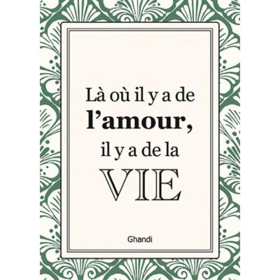 Carte postale Belles Citations La ou il y a de l'Amour 15x21 cm Kiub