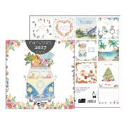 Calendrier mural 2027 Aquarelle Citation 12 illustrations 16 mois 30X30 cm Bug Art Kiub