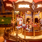 Kit Maquette Carrousel Classique Puzzle 3D Bois Musical et Lumineux 265 pièces AMC01 Rolife