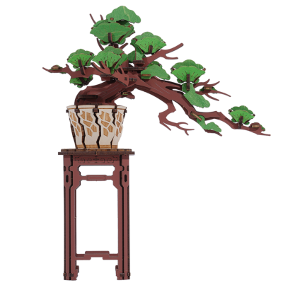 Maquette Bois Bonsaï en Pot Evergreen Pine Bonsaï Puzzle 3D de 115 pièces TG510 Rolife