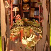 Kit Maquette Book Nook à fabriquer Alice au Pays des Merveilles 20x15x25cm TGB12 Serre-livres Alice 3D miniature Rolife