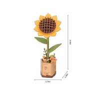 Maquette Bois Pot de Fleurs Tournesol Puzzle 3D de 86 pièces TW011 Rolife