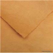 Papier népalais uni couleur Orange Safran Feuille 50x75 cm Lokta Fait-main